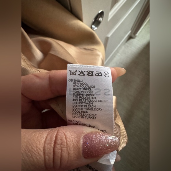 Reiss Tan Women's Wool Coat 🧥 Like New - Picture 10 of 12